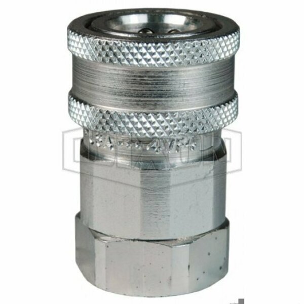 Dixon Snap-Tite by  H Series Interchange Valved Quick Connect Coupling, 1-1/2-11-1/2 Nominal, FNPT, Steel,  12VF12